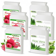 Raspberry Ketone 600mg & Aloe Vera Cleanse Combo (Best value pack)