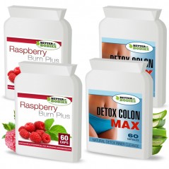 Raspberry Ketone Burn Plus™ & Detox Max™ Colon Cleanse Pack (2 month supply)
