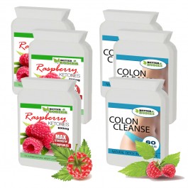 Raspberry Ketone 600mg Colon Cleanse Max Combo Pack (3 month supply)